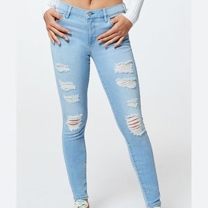 Pacsun | Light Wash Perfect Fit Denim Jeggings Distressed size   30